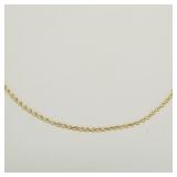 14k gold Italy rope chain necklace- 12.5g, 24'L