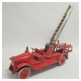 Vintage Buddy L 'CFD' aerial ladder truck with