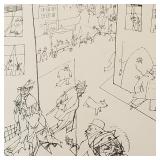 George Grosz pencil signed print 'Vorstadt'
