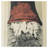 Leonard Baskin colored litho 'Ahab with Red Hat'-