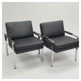 Pair Milo Baughman style lounge chairs- 31 1/2'H