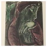 Vintage Chagall original color litho 'Job in
