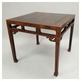 Tall antique carved Chinese square table- 32 3/4'H
