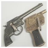 2 Kilgore cast iron toy cap guns: 'Trooper Safety'