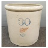 30 gallon Red Wing crock w/ wing & ski oval-