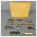 11 vintage lures incl Heddon