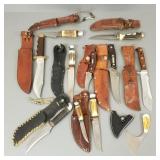 11 asst. vintage etc. knives w/ sheaths incl
