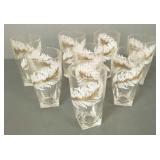 8 mid-century mod tumblers w/ partial orig box 5"H