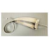 Signed Lobel modernist sterling sliver brooch -