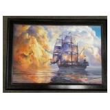 Oil on canvas "Ship" signed verso Artem Grunyka-