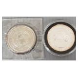 2- .999 fine silver commemorative medallions: