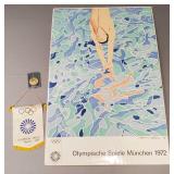 3- 1972, etc Munich Olympic items: poster,