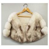 Vintage Blue Fox fur shrug 28" chest 17"L