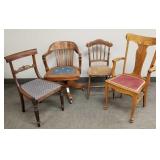 4 antique, etc. chairs incl Victorian, Marbles