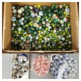Lg gp asst. marbles incl cats eye, steelies, etc-