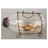 Marked Orvis minnow trap w/ assorted vintage, etc