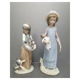 2 Lladro figures: #1309 Girl with Cats, #5045