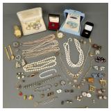 Group vintage, etc jewelry incl ladies watch,
