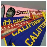 8 vintage, etc. California felt pennants- 35"