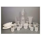 Gp Waterford,etc cut crystal incl 13.5"H decanter&