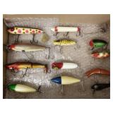 12 vintage fishing lures Heddon
