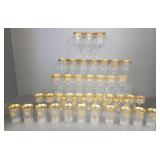 46 pcs vintage Pickard etched & gilded drinkware