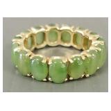 10k gold & jade ring- 4.3g, sz 6.5,