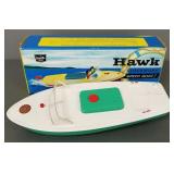Sutcliffe Model Hawk tin wind-up boat w/ box