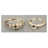 2 vintage 14k ring mounts NO STONES -3.2g total,