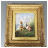 Antique W. Hemsley signed oil painting on board-