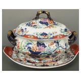 Antique Spode tureen w/ underplate- 10'H tureen,