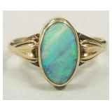 9k gold & opal ring- 2.2g, sz 5 3/4 (opal shows