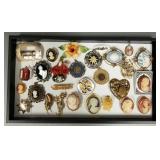Gp vintage etc jewelry incl cameos, Victorian pin,