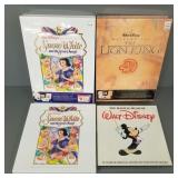 4 Disney sets incl records, video disc, VHS, etc-