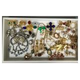 Gp vintage rhinestone, etc jewelry incl Maltese