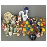 Group figurines incl head vases, Florence, etc -