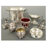 Group antique, etc silverplate hollowware incl