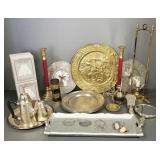 Gp brass, silverplate, pewter incl 11' hallmarked