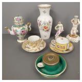 Gp antique/ vintage porcelain incl French inkwell-
