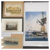 4 vintage, etc artworks: W.H. Gardiner