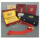 Gp Asian items incl Thai 22 karat gold decorated