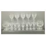 14 asst Waterford cut glass goblets, etc -