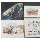 4 artworks: 2 signed Rie Munoz, Kim Poor signed &