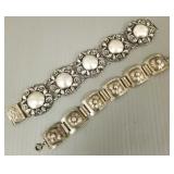 2 sterling silver Arts & Crafts bracelets: