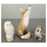 3 porcelain figures: 2 Royal Copenhagen &