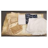 Group assorted bed linens, etc incl satin & lace,