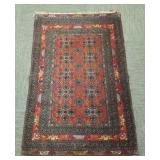 Finely woven antique handmade rug w/ writing-