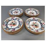 16 antique Minton & Hollins Imari style china: