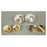 3 pair 14k gold earrings- 3g total,