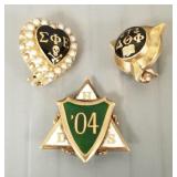 Three 14k gold fraternity pins- 6.4g total,